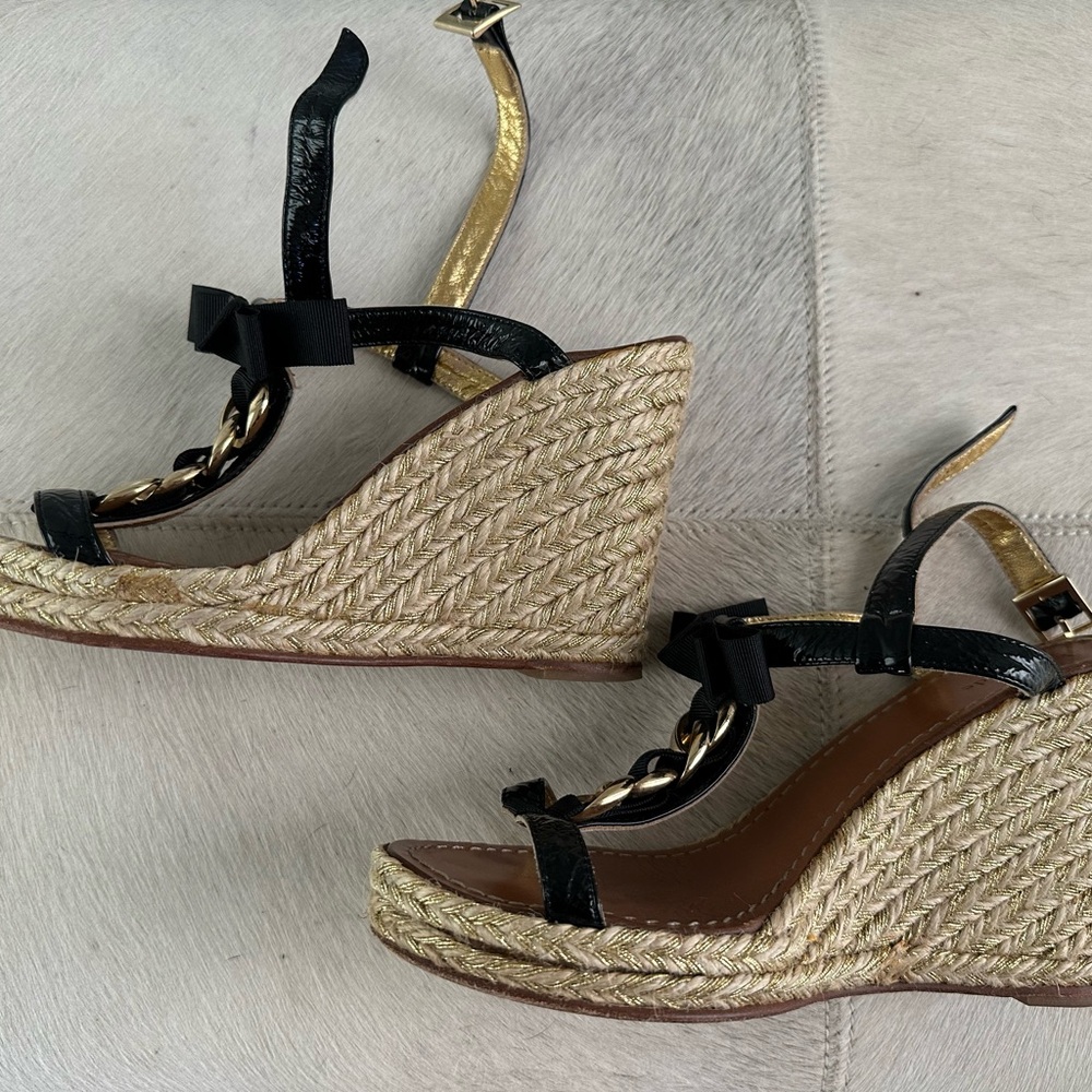 Black Wedge Sandals